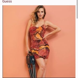Guess Viper Print Bodycon Dress